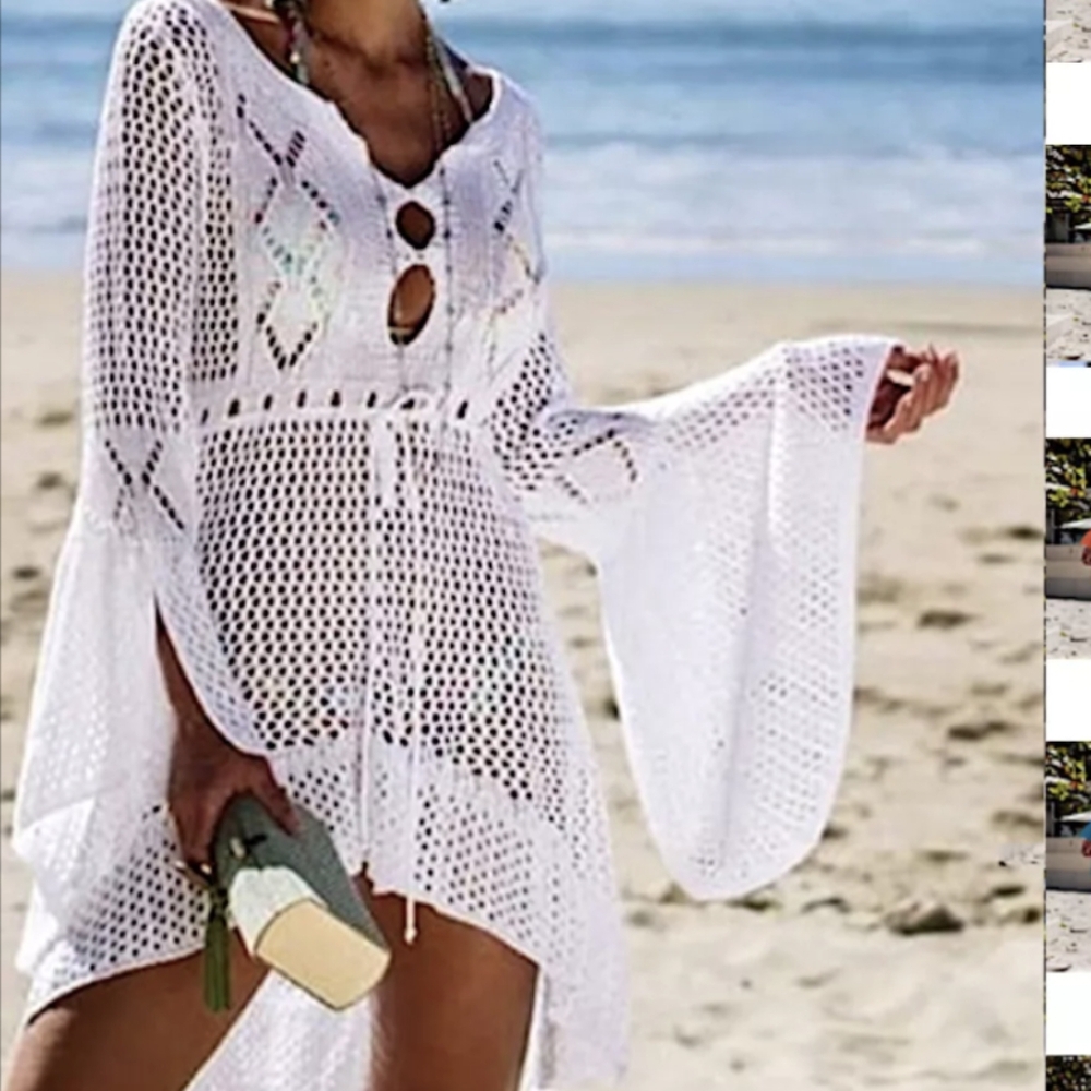 Swimwear Coverup M L Crochet Swim suit  Vacay Outfit Swimming Suit Cover Up - Picture 6 of 11